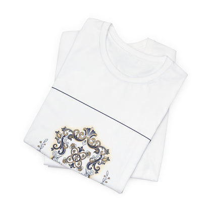 Ornate Brooch Emblem Tee | baroque print tee, vintage emblem shirt