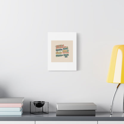 Love Languages List Matte Canvas Wall Art | love language meme, relationship humor