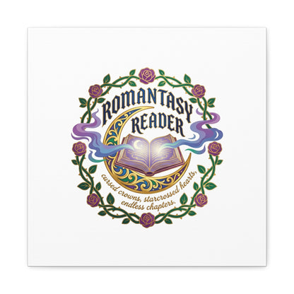 Romantasy Reader Canvas Print | enchanted bookish celestial gothic