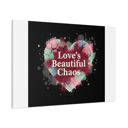 Love's Beautiful Chaos Canvas Print | Soft Grunge Hearts, Distressed Heart Art