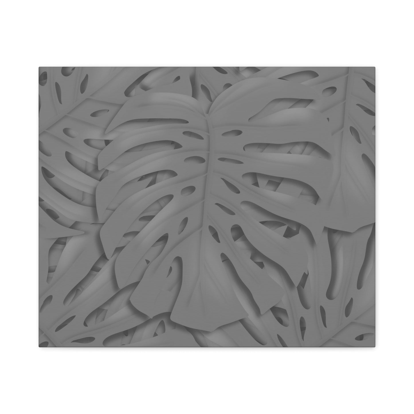 Grey Monstera Canvas Print – Botanical Wall Art