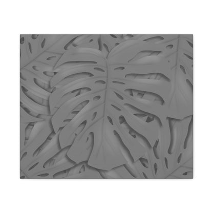 Grey Monstera Canvas Print – Botanical Wall Art