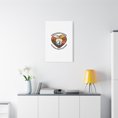 Families Belong Together Canvas, family unity solidarity, bilingual inclusive decor