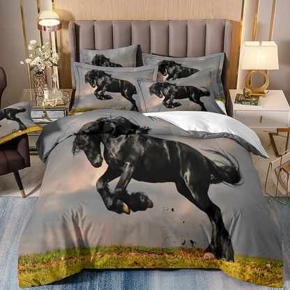 Horse Series 3D Digital Printing Bed Three-piece Set