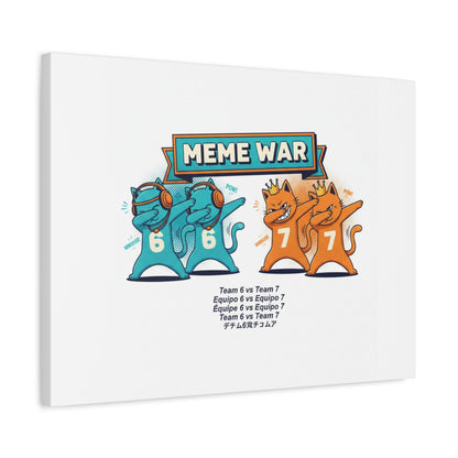 Meme War: Six vs. Seven Canvas Wall Art