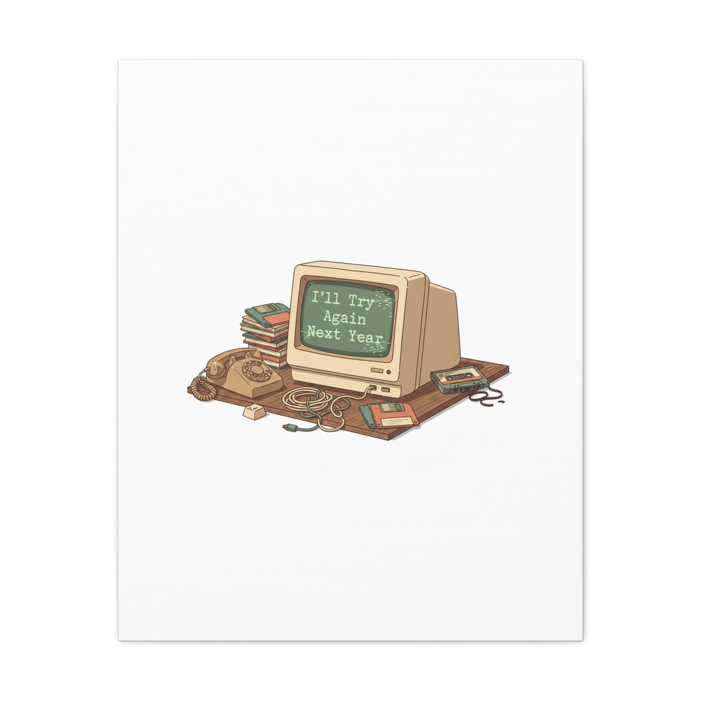 I’ll Try Again Next Year Canvas | Resolution Joke, January Burnout Poster