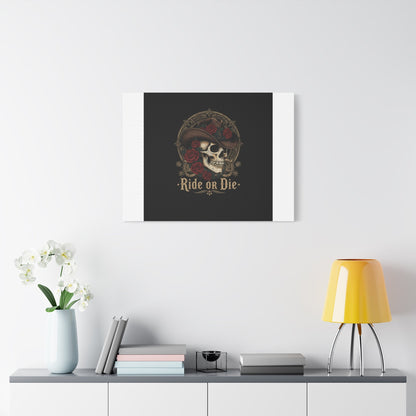 Ride or Die Skull Canvas | Western Skull Art, Gothic Americana