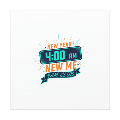 4AM Club New Year Graphic Canvas | Holiday Party Novelty, Festive New Year Decor