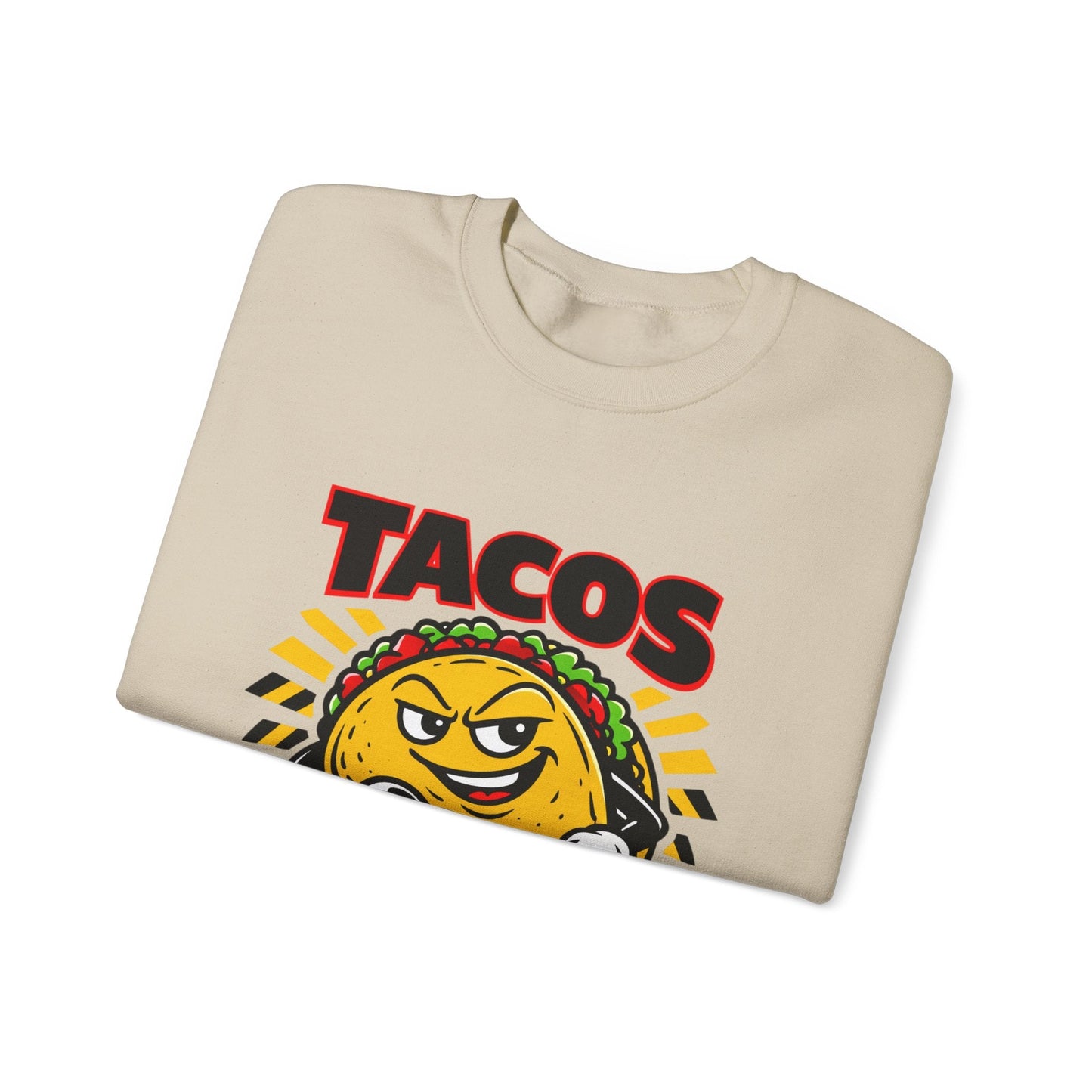 Tacos Not Tariffs Sweatshirt | taco pun, tariff protest typography