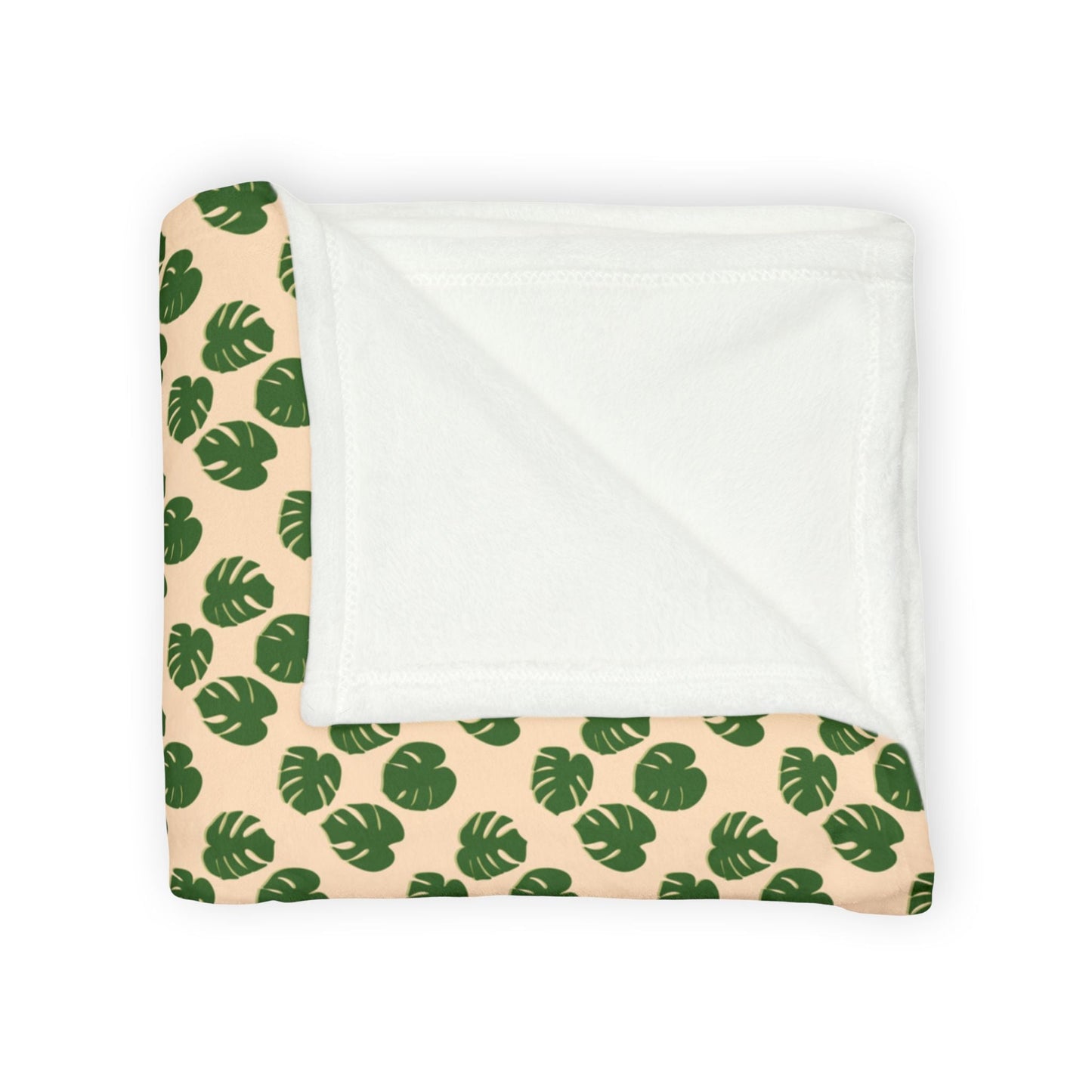 Monstera Pattern Cozy Fleece Throw Blanket