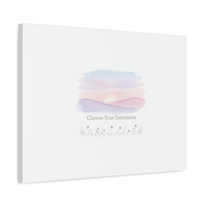 Choose Your Intentions Canvas, soft wellness poster, pastel gradient mindfulness art