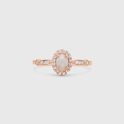 Dainty Oval Gemstone Ring