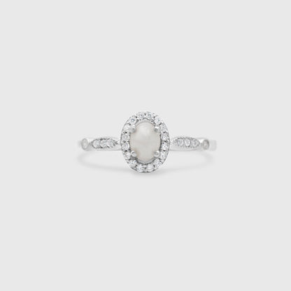 Dainty Oval Gemstone Ring
