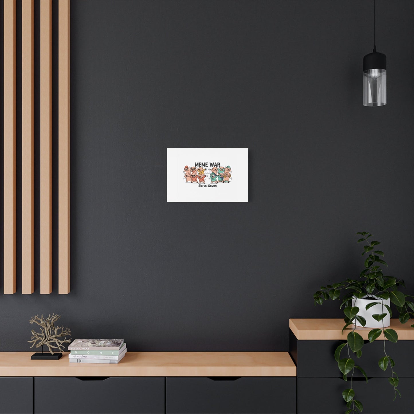Meme War: Six vs. Seven Canvas Wall Art