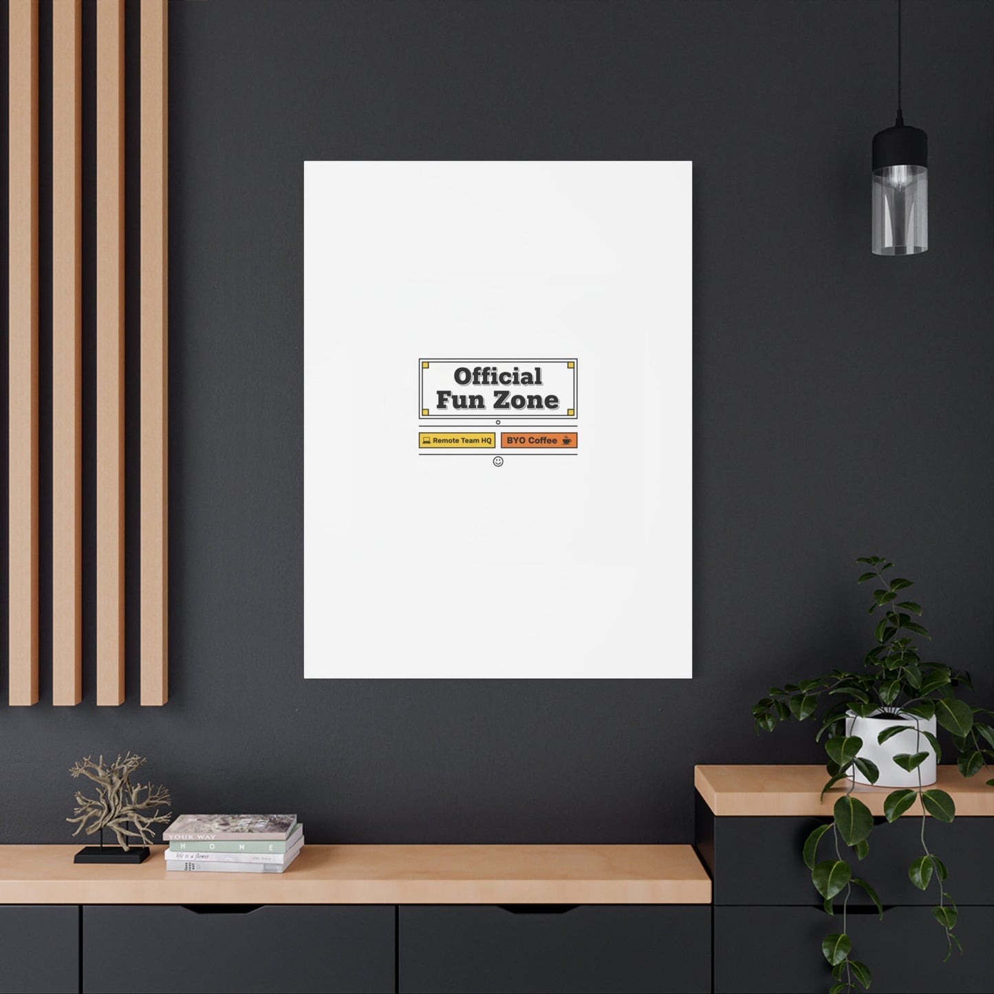 Official Fun Zone Canvas, Office Sign Parody, Workplace Humor, Notice Label