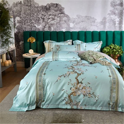 Four-piece printed long-staple cotton satin