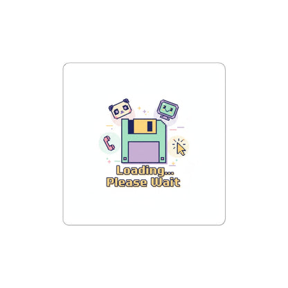 Loading Please Wait Floppy Disk Sticker | Old Internet Aesthetic, 90s Web Nostalgia