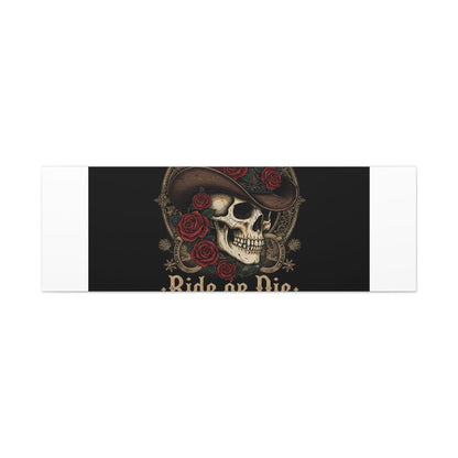 Ride or Die Skull Canvas | Western Skull Art, Gothic Americana