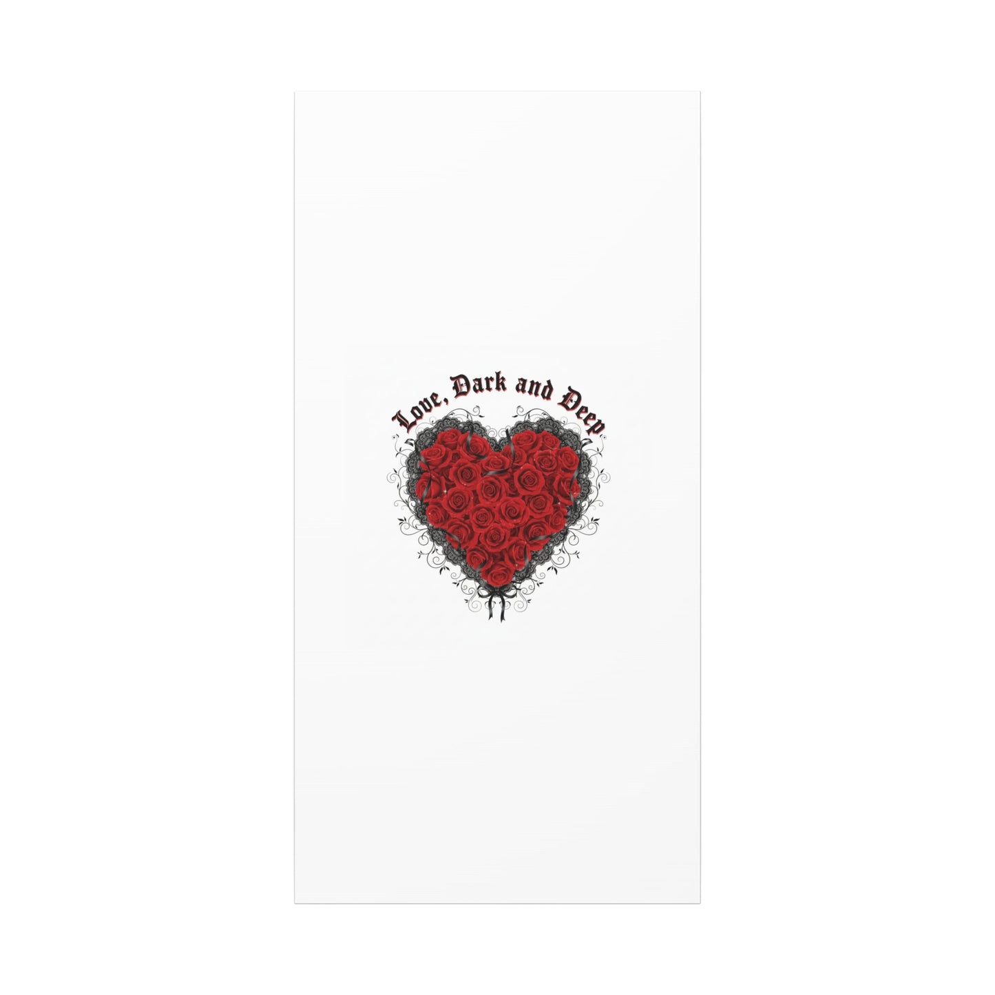 Love Dark and Deep Heart Canvas, Nu Romantic Gothic Romance, 80s Nostalgia