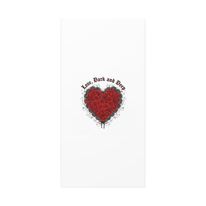Love Dark and Deep Heart Canvas, Nu Romantic Gothic Romance, 80s Nostalgia