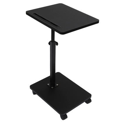 Adjustable Roller Movable Wood Table With Groove For Ipad F360 Rotating Tabletop Mobile Stand Home Office Tray Standing Rolling
