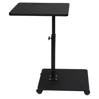 Adjustable Roller Movable Wood Table With Groove For Ipad F360 Rotating Tabletop Mobile Stand Home Office Tray Standing Rolling