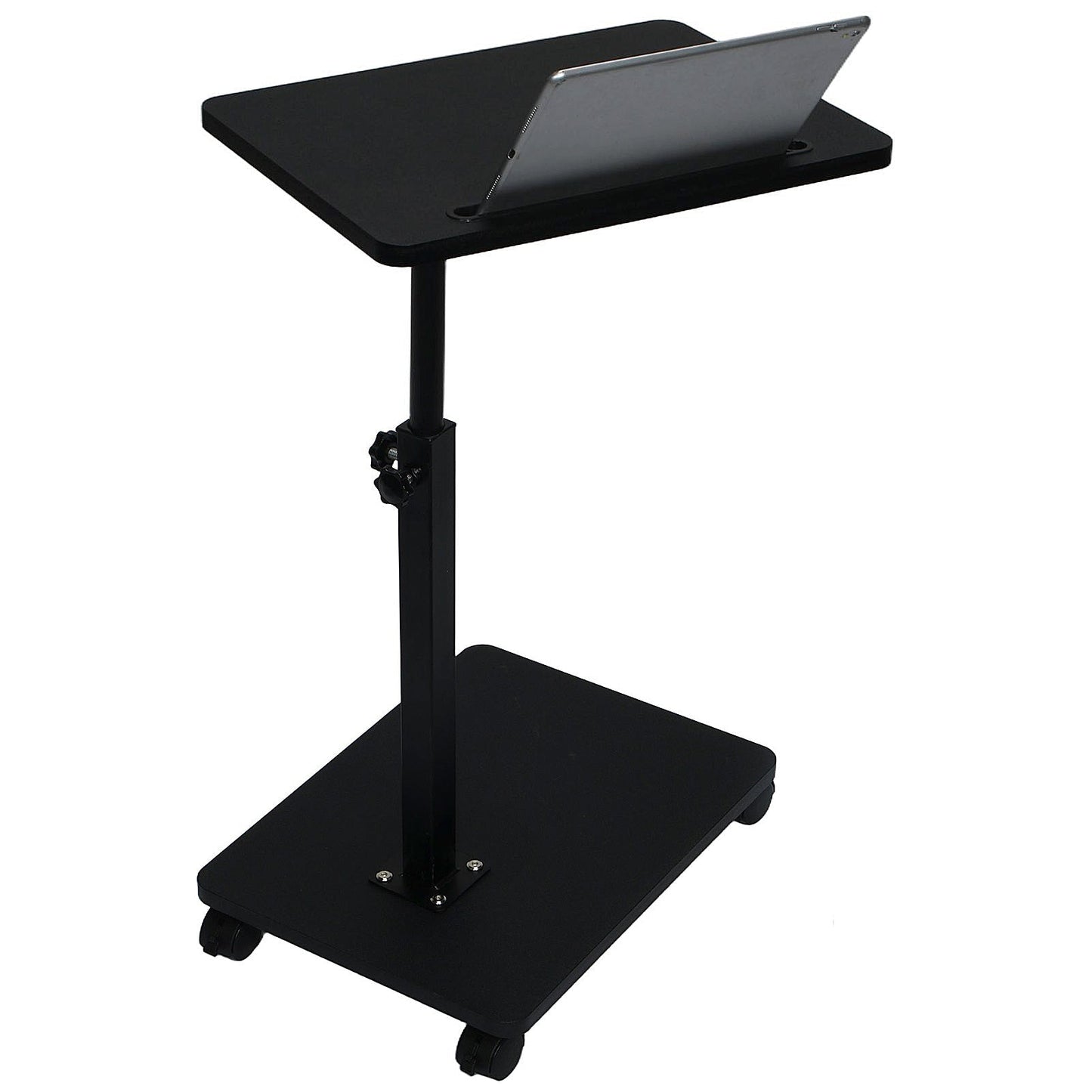 Adjustable Roller Movable Wood Table With Groove For Ipad F360 Rotating Tabletop Mobile Stand Home Office Tray Standing Rolling