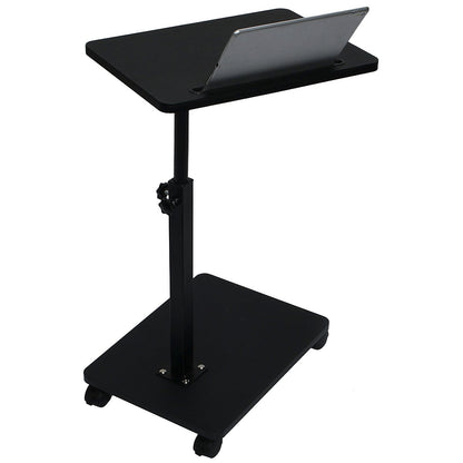Adjustable Roller Movable Wood Table With Groove For Ipad F360 Rotating Tabletop Mobile Stand Home Office Tray Standing Rolling