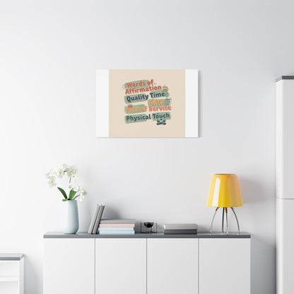 Love Languages List Matte Canvas Wall Art | love language meme, relationship humor