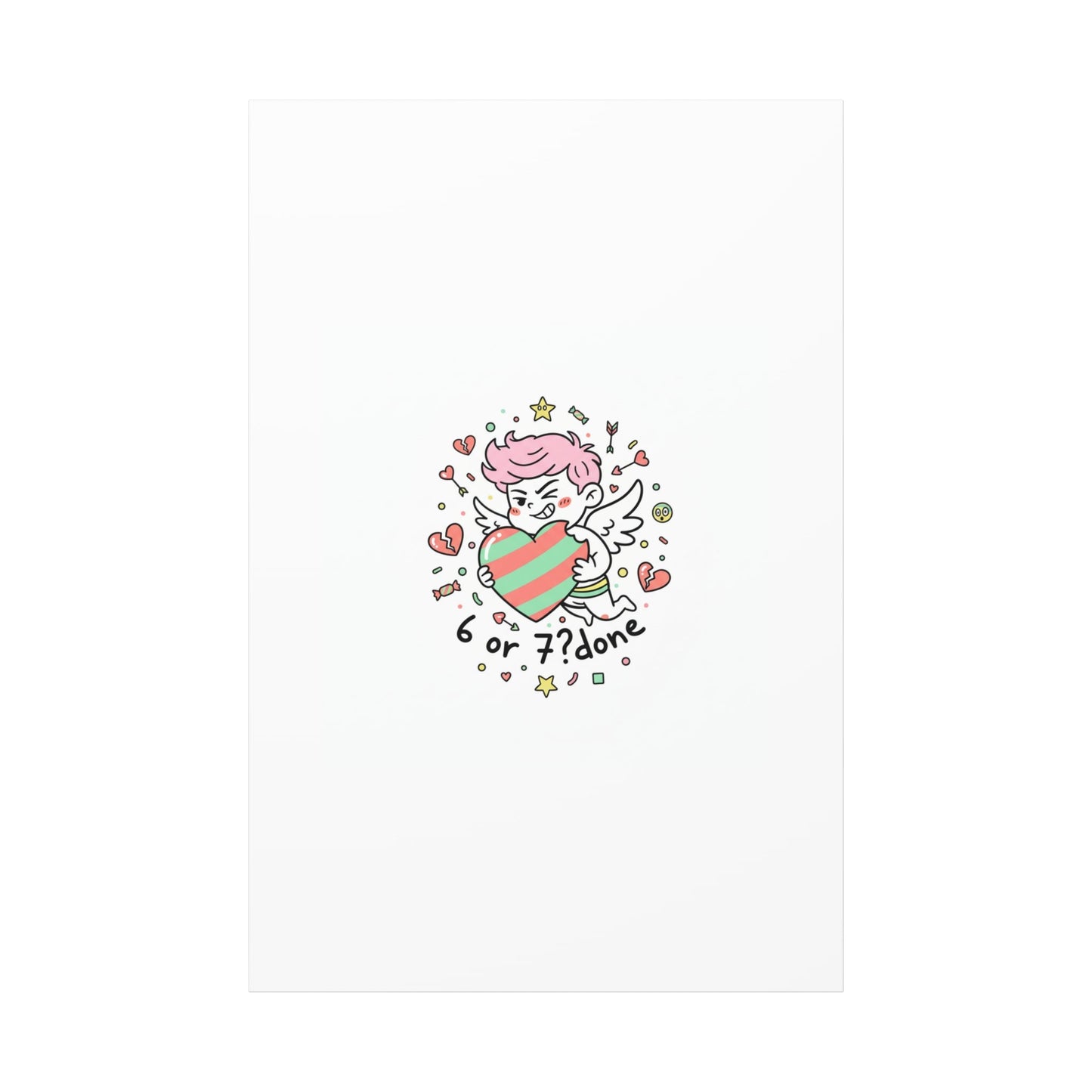 Weird Cupid heart illustration Canvas | Weird Valentine, quirky chaotic love