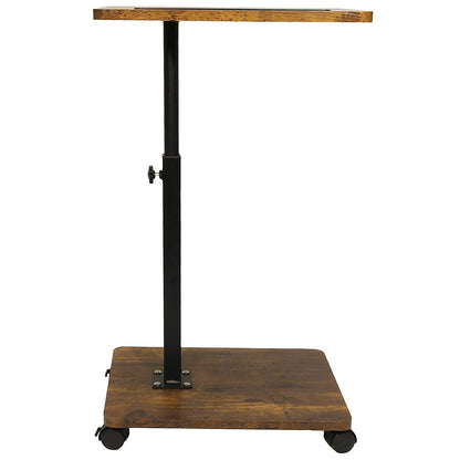 Adjustable Roller Movable Wood Table With Groove For Ipad F360 Rotating Tabletop Mobile Stand Home Office Tray Standing Rolling