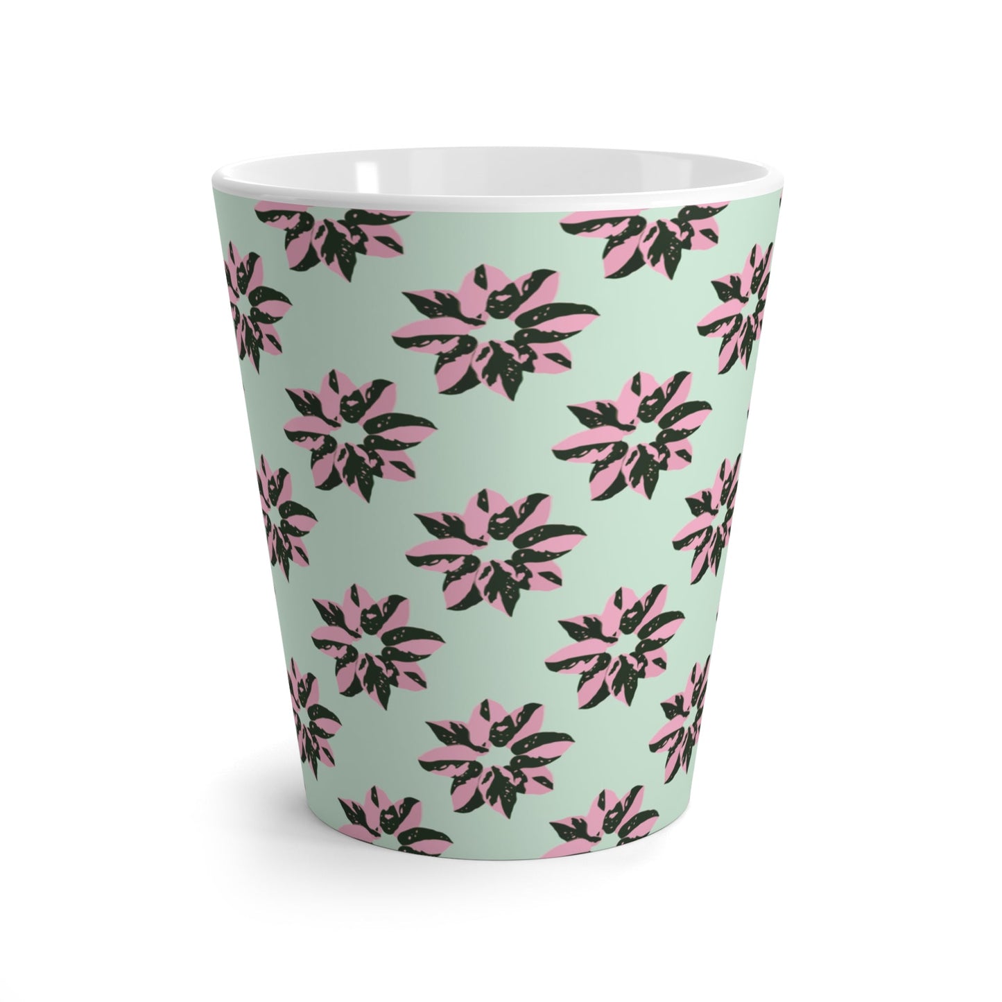 Pink Princess Philodendron Pattern Ceramic Mug 12 oz