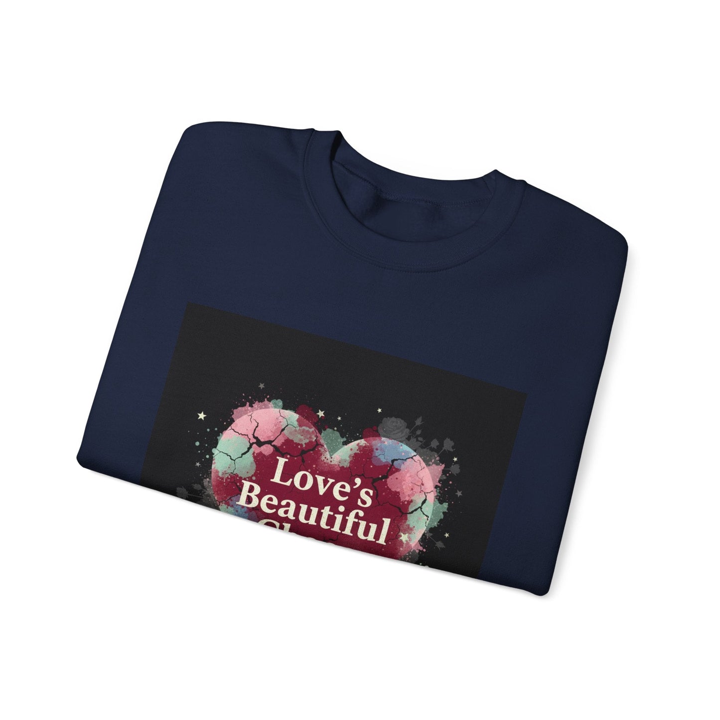 Love's Beautiful Chaos Sweatshirt | soft grunge heart, distressed collage