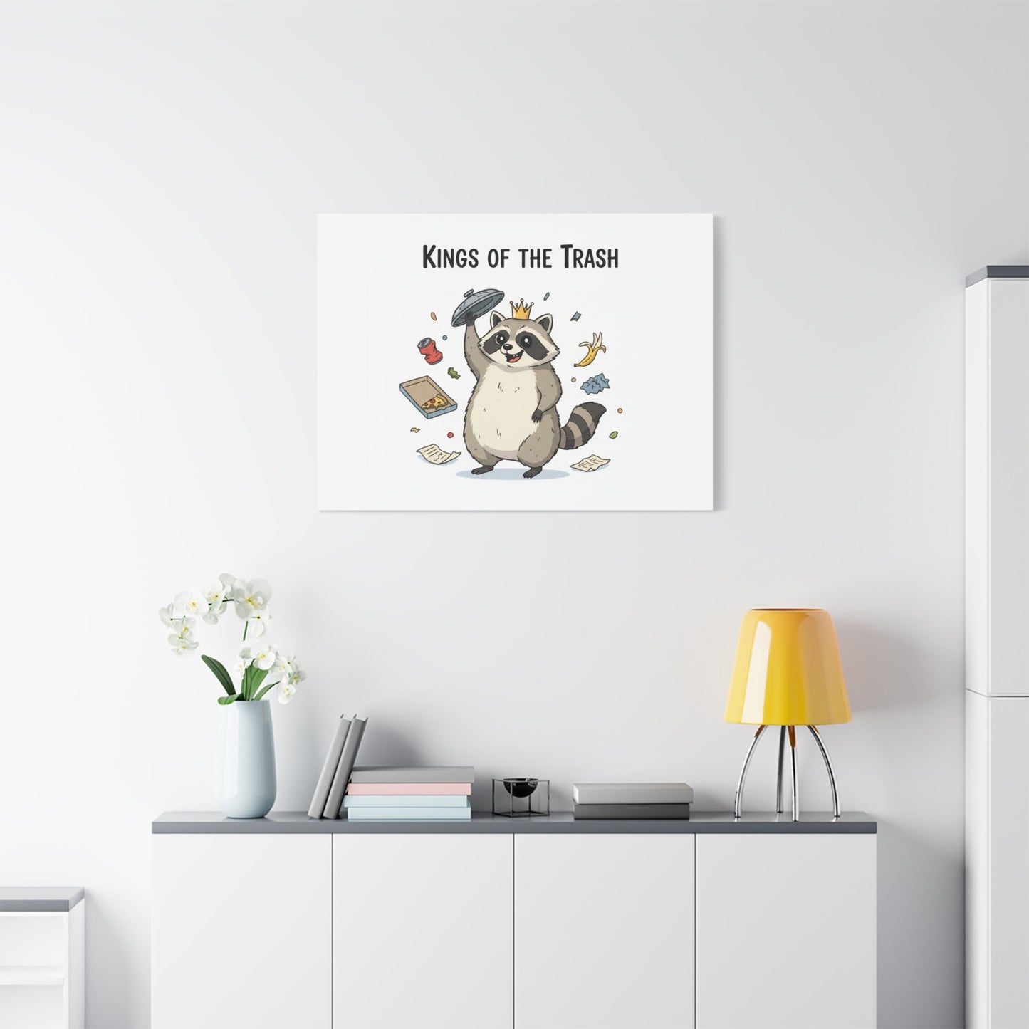 Kings of the Trash Canvas, Raccoon Doodle | Trash Panda, Goofy Critter Art