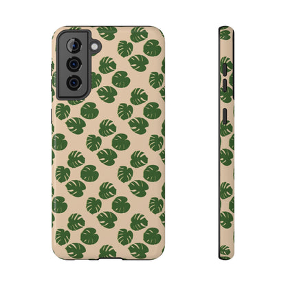 Monstera Pattern Phone Case – Dual Layer Protective Cover