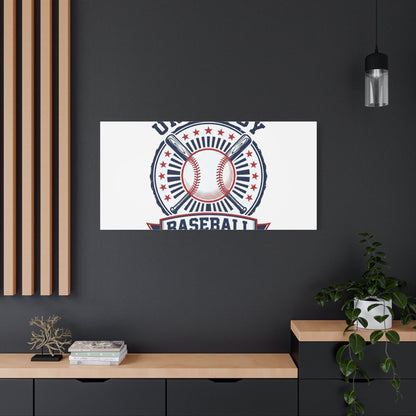 United by Baseball Canvas | Patriotic Baseball Graphic, Red White Blue Wall Art