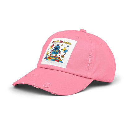 Retro Robot Baseball Cap - "A Walk in Retro" Distressed Patch Hat