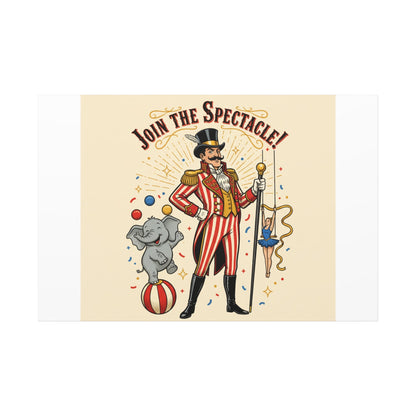 Join the Spectacle Circus Art Print | Matte Canvas, Stretched, Vintage Carnival Design