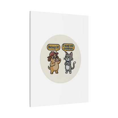Funny Cat vs Dog Canvas | Pet Rivalry Wall Art