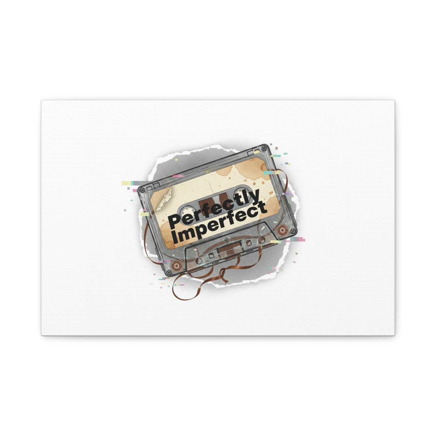 Perfectly Imperfect Cassette, Canvas Print | Analog Error, glitch art static