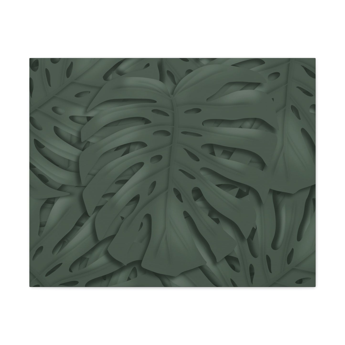 Deep Green Monstera Canvas Print – Botanical Wall Art
