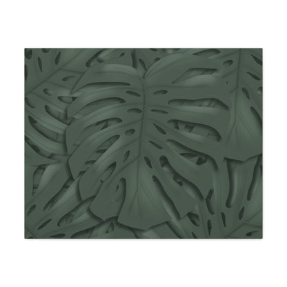 Deep Green Monstera Canvas Print – Botanical Wall Art