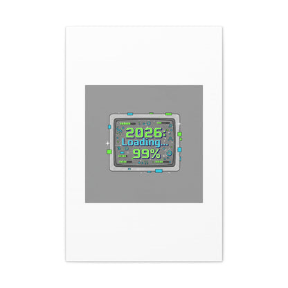 2026 Loading 99% Canvas | NYE countdown, retro system interface