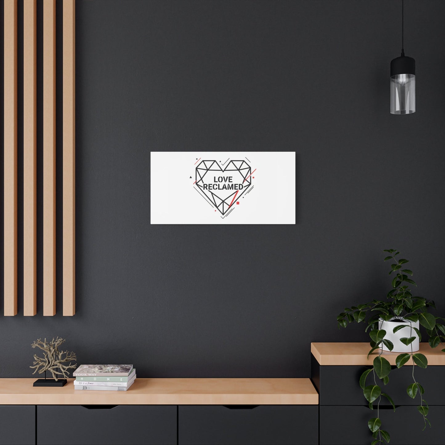 Love Reclaimed Canvas | modern heart design, minimalist love icon
