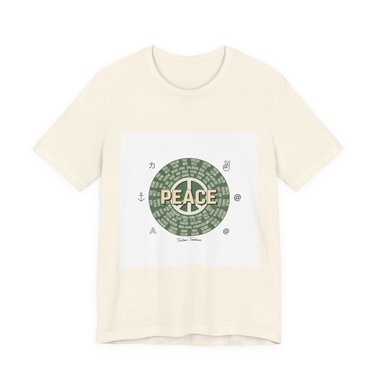 Handwritten Peace Doodle Tee | sketch aesthetic, handwritten message apparel