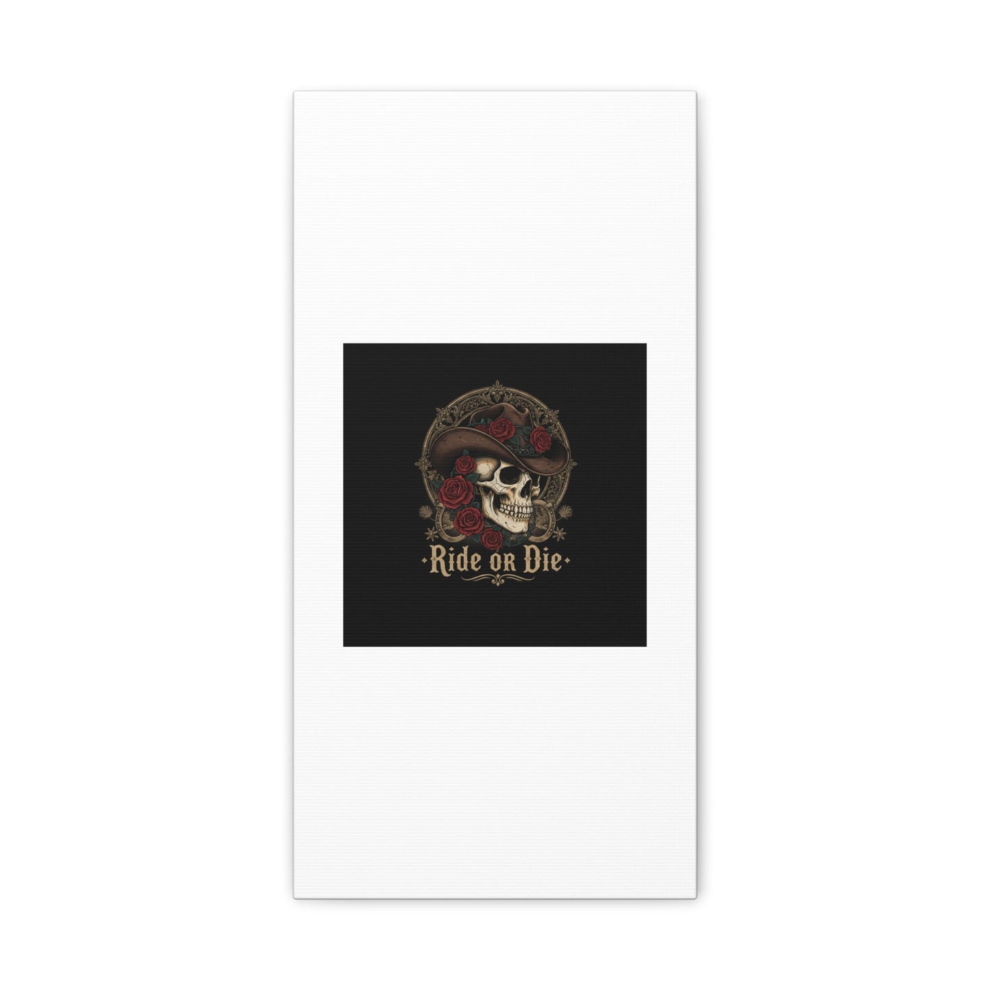 Ride or Die Skull Canvas | Western Skull Art, Gothic Americana