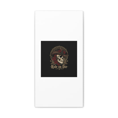 Ride or Die Skull Canvas | Western Skull Art, Gothic Americana