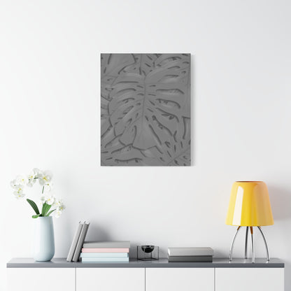 Grey Monstera Canvas Print – Botanical Wall Art