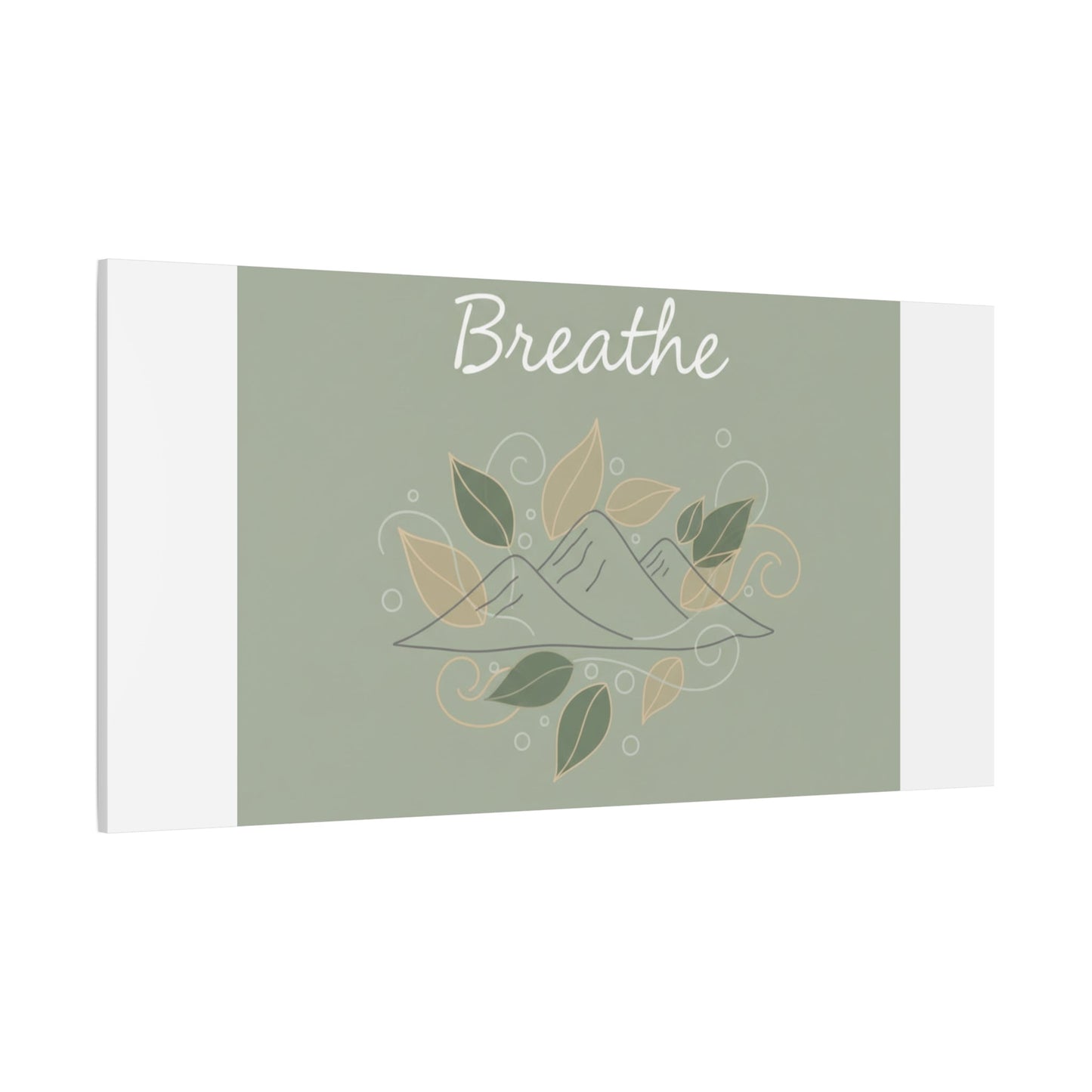 Breathe Mountain Line Canvas | Nature Symbols, Minimal Forest Wall Art