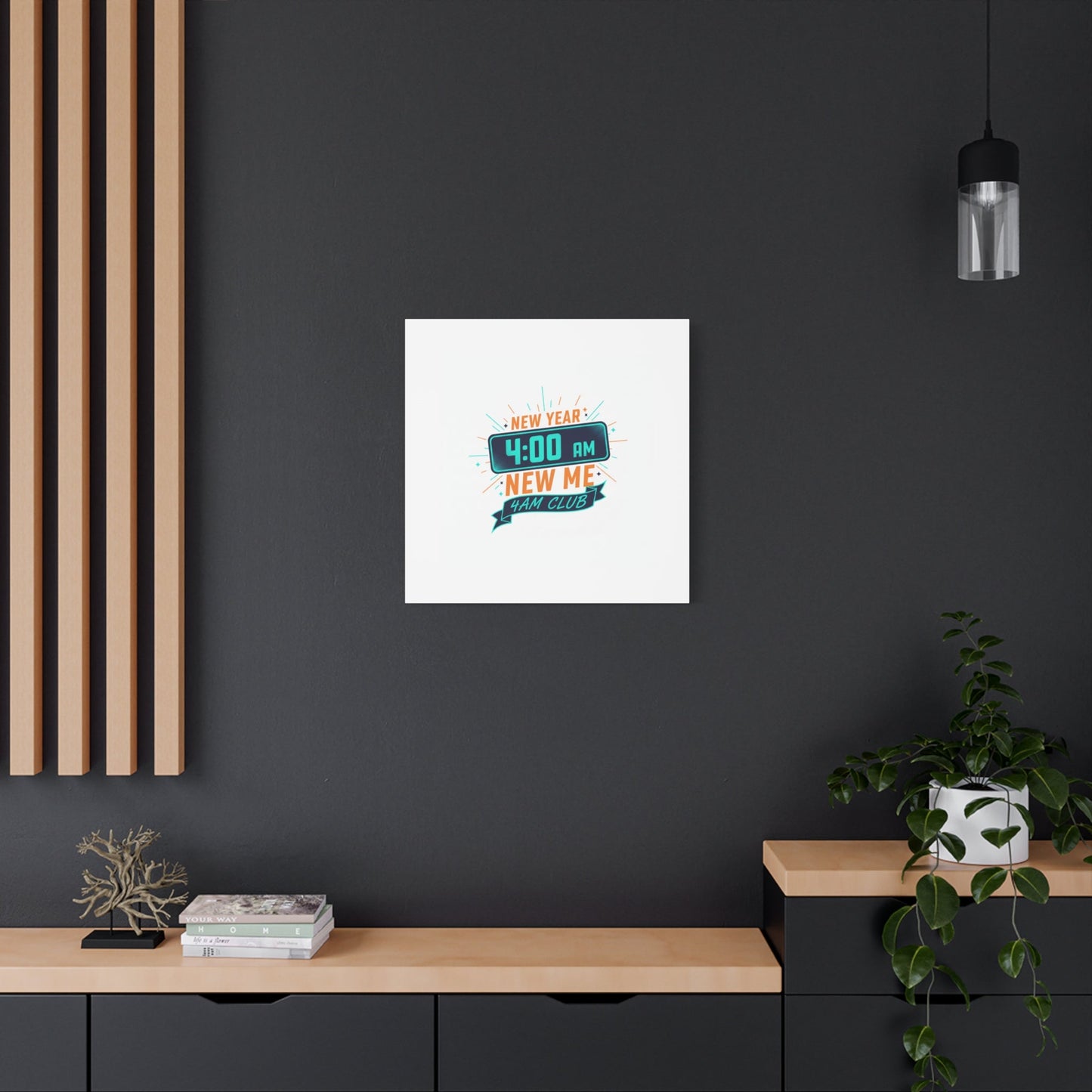 4AM Club New Year Graphic Canvas | Holiday Party Novelty, Festive New Year Decor